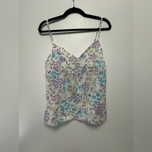Hollister ✨Vintage✨ Floral Spaghetti Strap Top - White, Purple, Blue